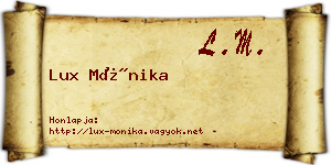 Lux Mónika névjegykártya