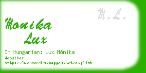 monika lux business card
